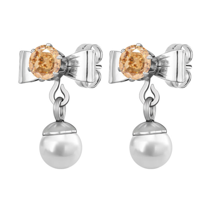 2025 Dream Butterfly Zircon Pearl Earrings Niche Design Fashion Item Earrings Jewelry Wholesale