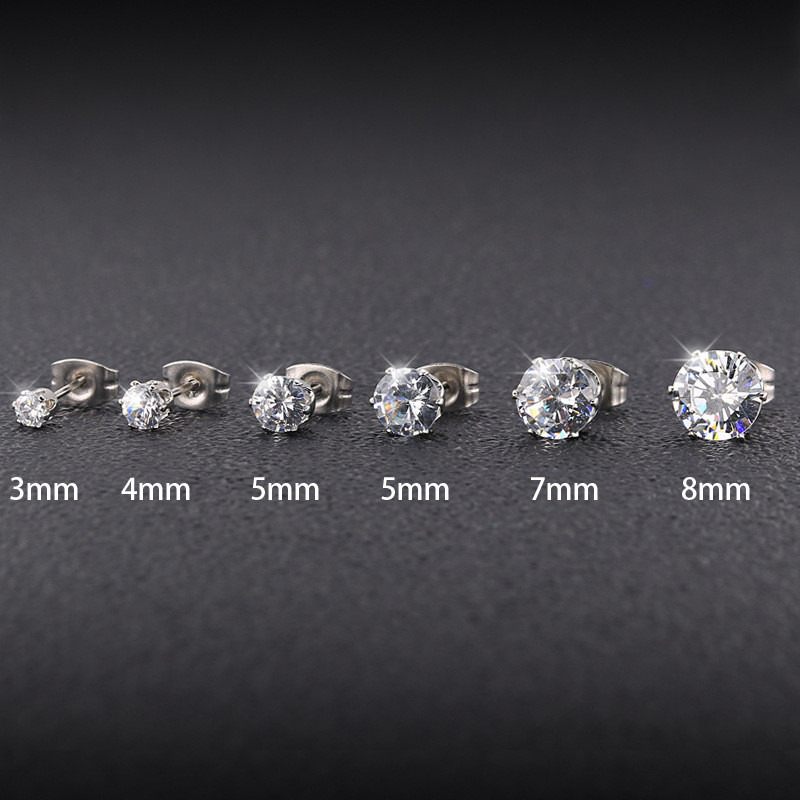 Cross-Border Titanium Steel Inlaid 5A Zircon Butterfly Ear Studs Fashion Versatile Ear Jewelry Manufacturer In Stock Direct Supply Ear Bone Studs