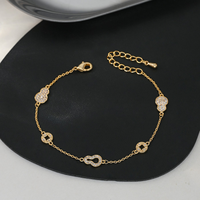 2025 New Fashion Hollow Gourd Coin Bracelet Exquisite High-end Fortune and Prosperity Jewelry Wholesale Direct from Manufacturer