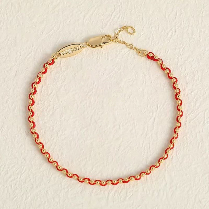 Niche Light Luxury Zodiac Year New Gift French Red Rope Woven Handmade Bracelet for Women Lucky Charm Jewelry Hot Sale