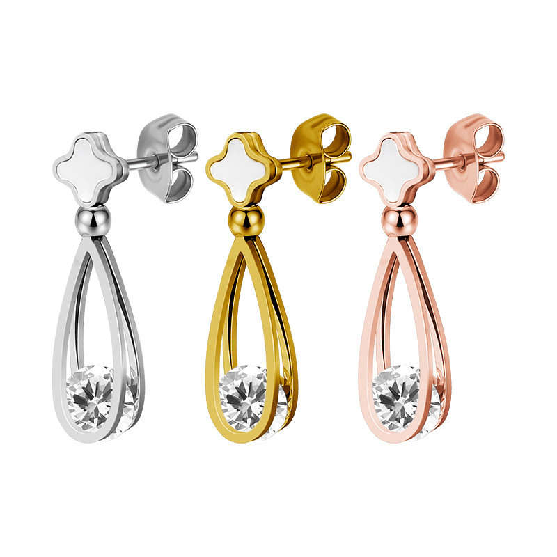 2025 Cool and Elegant Style Oval Hollow Zircon Stud Earrings Fashionable Design Niche Earrings Wholesale
