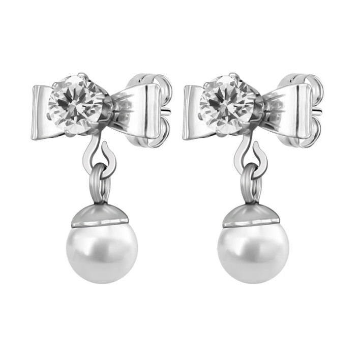2025 Dream Butterfly Zircon Pearl Earrings Niche Design Fashion Item Earrings Jewelry Wholesale