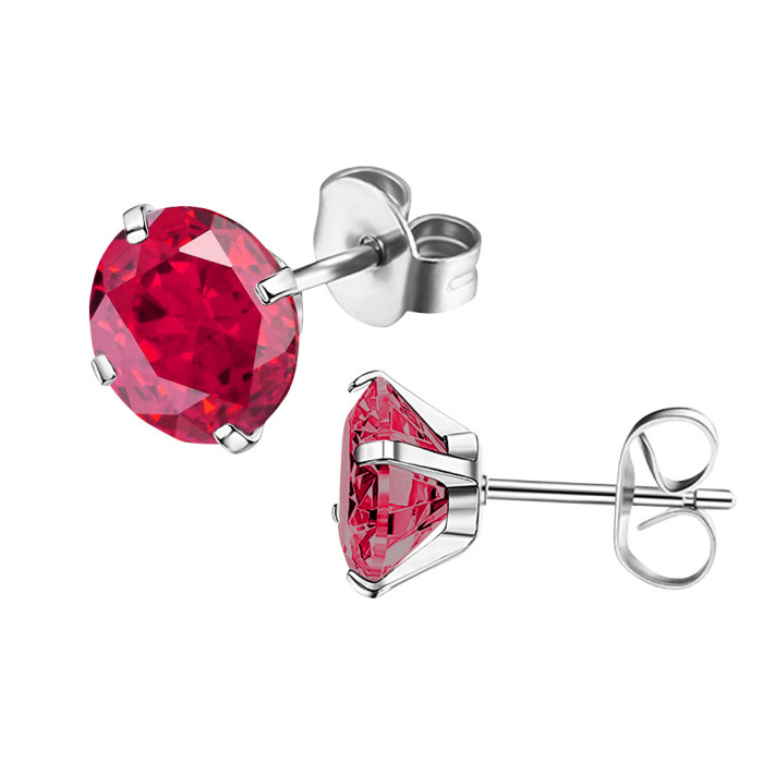 Fashion New Colorful Round Zircon Butterfly Stud Earrings Simple Niche Versatile Earrings Ear Bone Stud Jewelry