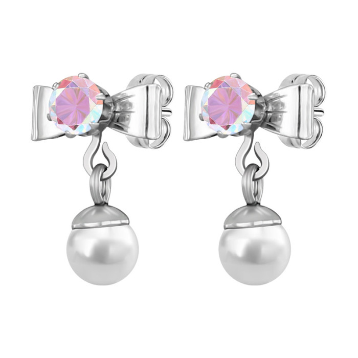 2025 Dream Butterfly Zircon Pearl Earrings Niche Design Fashion Item Earrings Jewelry Wholesale