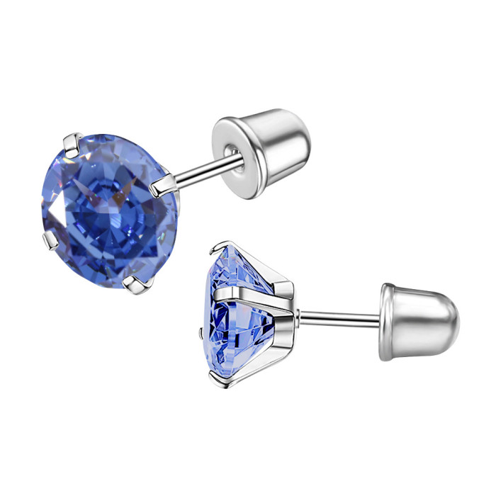 European and American New Style Personality Zircon Exquisite Ear Piercing Screw Type Earrings Ear Bone Studs Hua Zi Earrings Jewelry Wholesale
