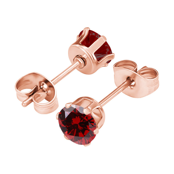 Amazon Fashion Simple New Six-Claw Round Zircon 3A Zirconia Earrings Ear Bone Studs Niche Versatile Ear Jewelry Whole...