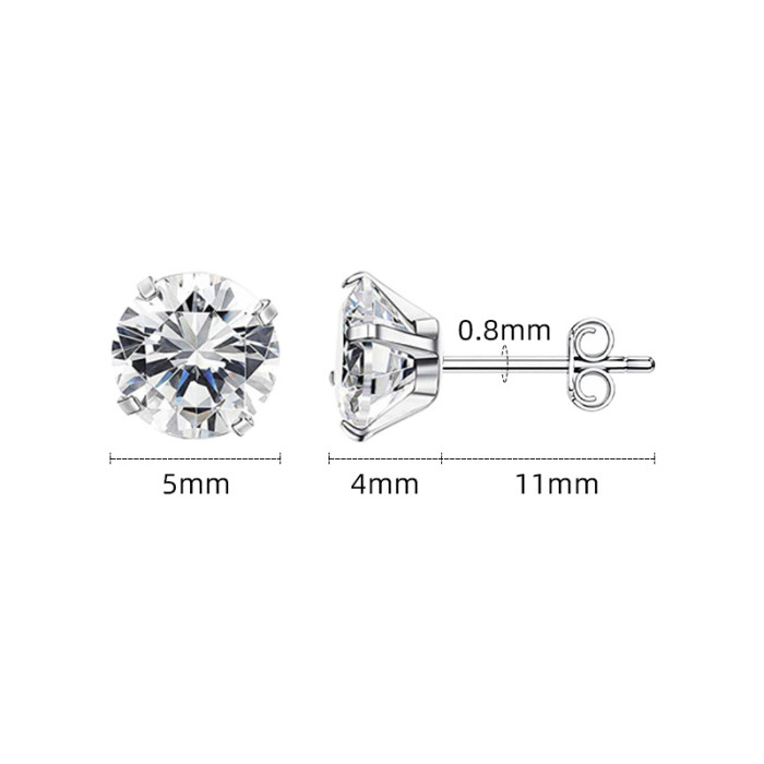 Fashion New Colorful Round Zircon Butterfly Stud Earrings Simple Niche Versatile Earrings Ear Bone Stud Jewelry