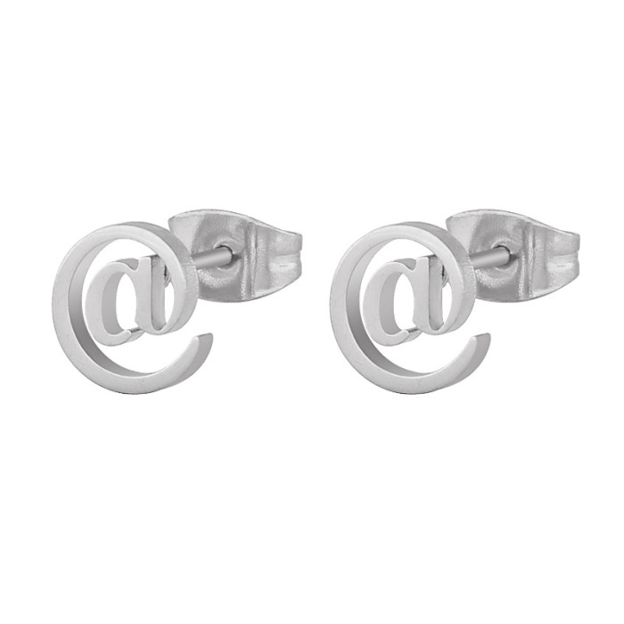 2024 Japanese and Korean Simple Personality Fashion Trend Titanium Steel Earrings Ear Studs Ear Bone Studs Ear Jewelr...