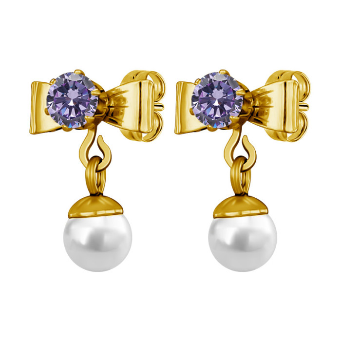 2025 Dream Butterfly Zircon Pearl Earrings Niche Design Fashion Item Earrings Jewelry Wholesale