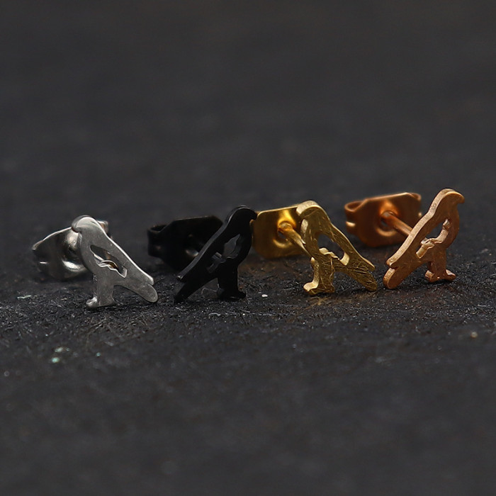 Japanese and Korean New Style Wishing Bone Earrings Little Cat Mini Earrings Elegant Simple Personality Versatile Acc...
