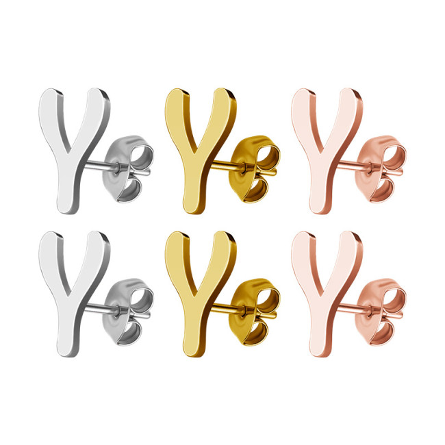 Japanese and Korean New Style Wishing Bone Earrings Little Cat Mini Earrings Elegant Simple Personality Versatile Acc...