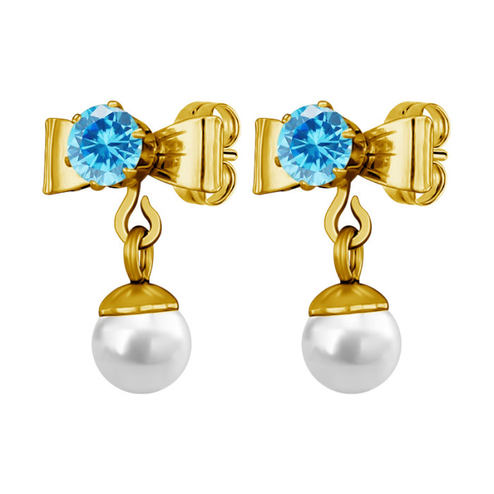 2025 Dream Butterfly Zircon Pearl Earrings Niche Design Fashion Item Earrings Jewelry Wholesale
