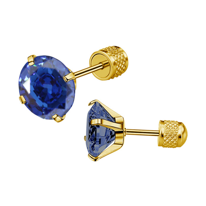 2025 Simple New Insert Colorful Round Zircon Stainless Steel Earrings Ear Bone Studs Design Sense High-end Earrings J...