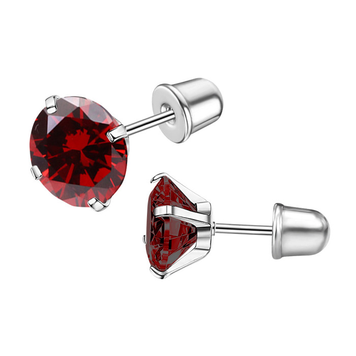 European and American New Style Personality Zircon Exquisite Ear Piercing Screw Type Earrings Ear Bone Studs Hua Zi Earrings Jewelry Wholesale