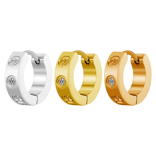 Korean Style Ins Light Luxury Niche Kajia LOVE Diamond-Encrusted Earrings Women's Fashion Gold-Plated Ear Buckle Medical Titanium Steel Ear Studs