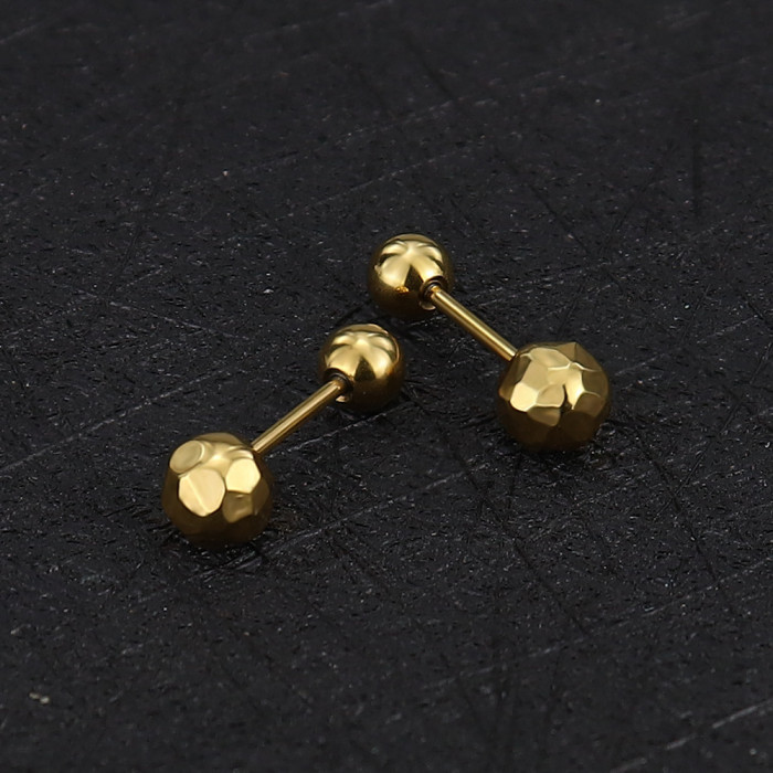 New 16g Stainless Steel Ear Bone Stud Mini Piercing Ear Jewelry Screw Ball Stud European and American Trendy Cross-Border Accessories