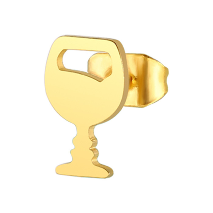 New Fashion Earrings Cross Stainless Steel Simple Versatile Personality Small Stud Earrings Jewelry Wholesale