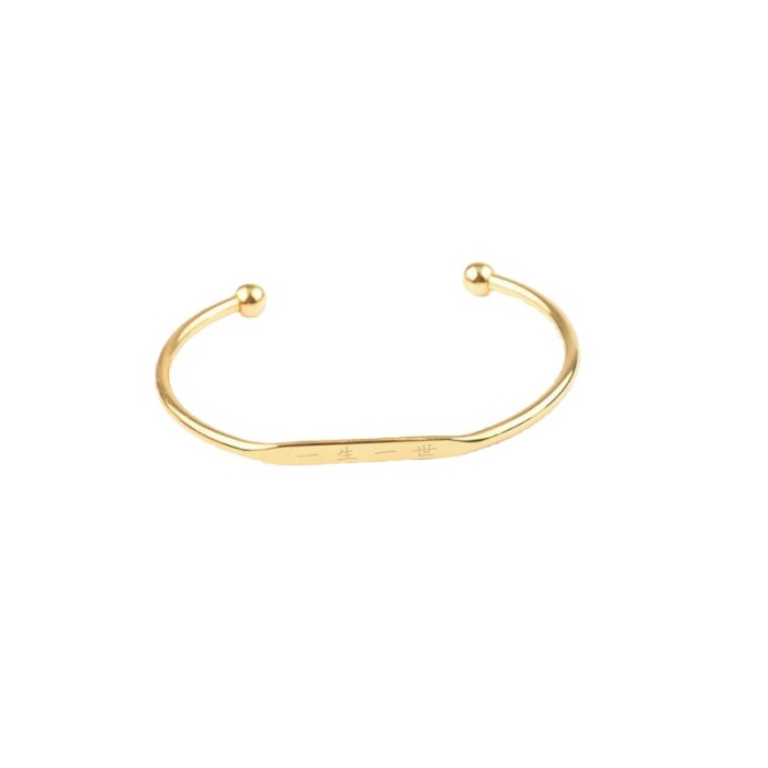 European and American Geometric Plane Line Bead Bracelet Open Female Style Simple Personality Three Lives Three Worlds Bracelet