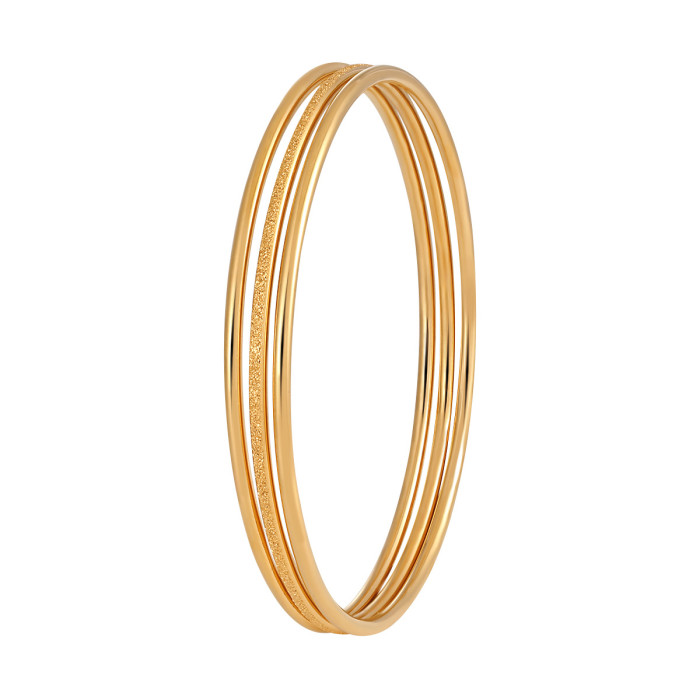 Korean Style Layered Round Line Titanium Steel Bracelet Fashionable Personality Simple High-end Matte Glossy Three-piece Bracelet Set