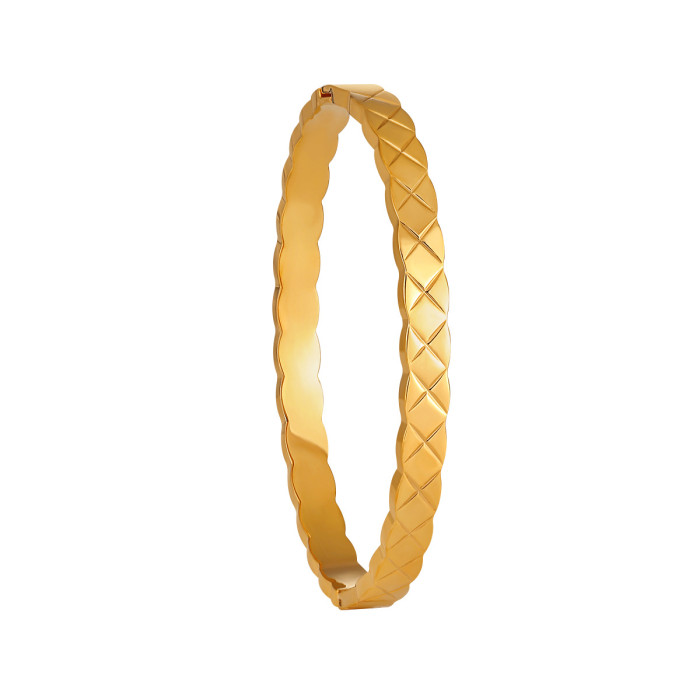 Hot-Selling Niche Simple Luxury Stone Pattern Cross-Stacked Titanium Steel Bracelet Fashionable Personality Bracelet