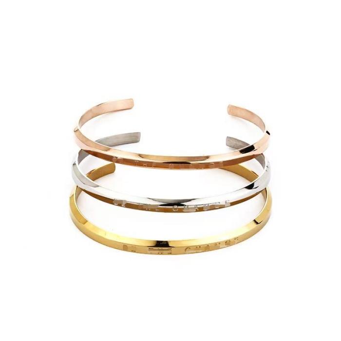 Bevel Bracelet for Women Open DW Bracelet Wholesale Stainless Steel Couple Bracelet Titanium Steel Jewelry Valentine's Day Gift