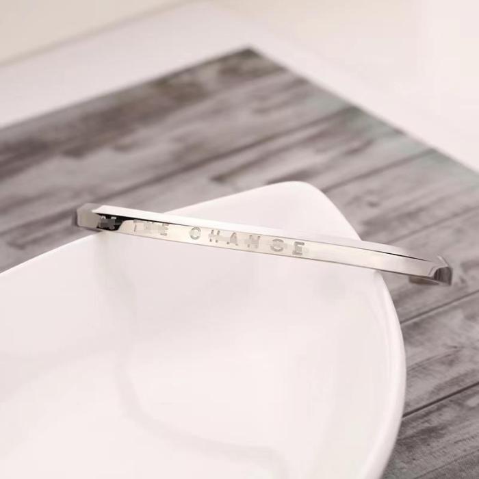 Bevel Bracelet for Women Open DW Bracelet Wholesale Stainless Steel Couple Bracelet Titanium Steel Jewelry Valentine's Day Gift