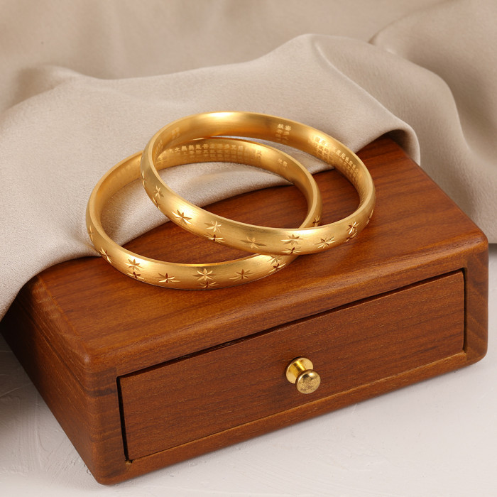 European and American Cross-Border New Niche Eight-Pointed Star Inheriting Ancient Dharma Heart Sutra Bracelet Fashionable Personality Starry Sky Titanium Steel Bracelet