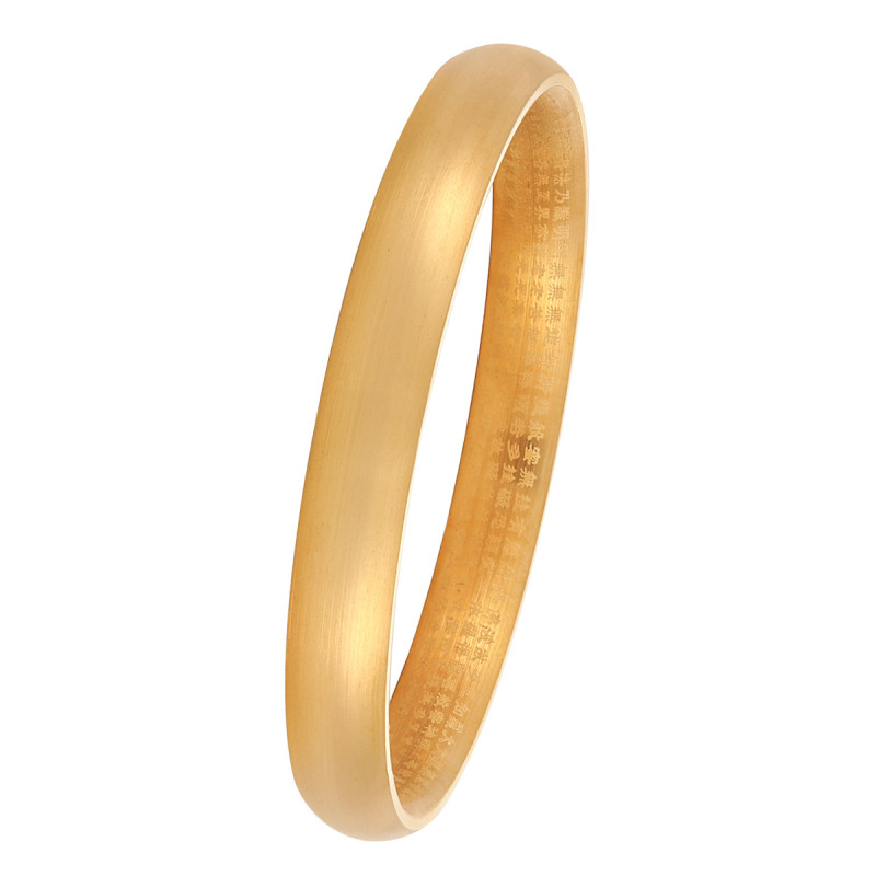 Ancient Craft Heritage Personalized Design Prajna Paramita Heart Sutra Titanium Steel 24K Gold Plated Bracelet for Women