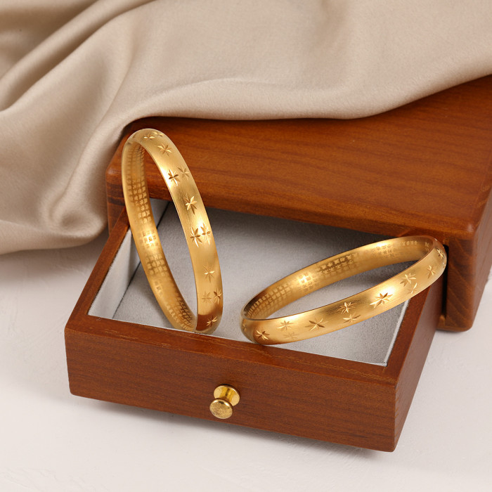 European and American Cross-Border New Niche Eight-Pointed Star Inheriting Ancient Dharma Heart Sutra Bracelet Fashionable Personality Starry Sky Titanium Steel Bracelet