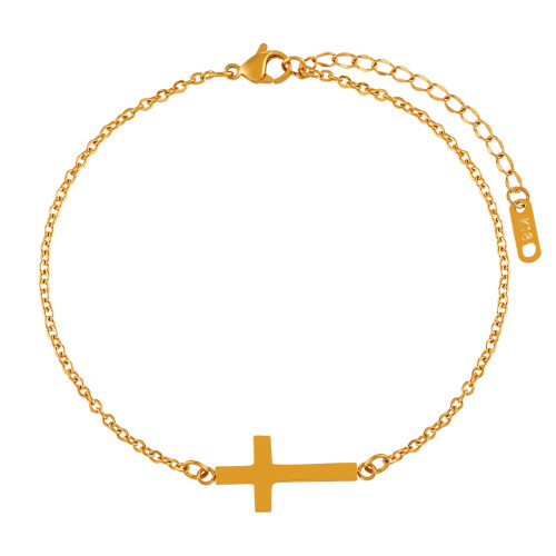 Cross-border Fashion Simple Cross Anklet for Women Summer Barefoot European and American Ins Style Accessories Foot Jewelry
