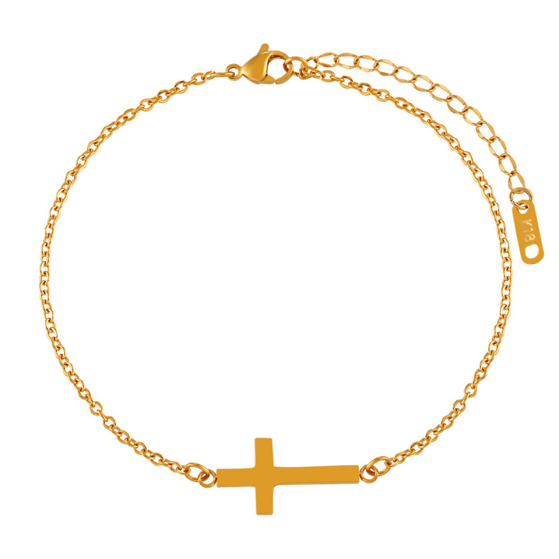 Cross-border Fashion Simple Cross Anklet for Women Summer Barefoot European and American Ins Style Accessories Foot Jewelry