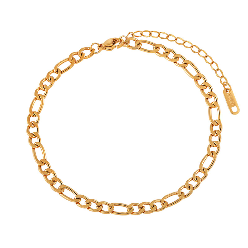 European and American Cross-Border New Niche Personality Fashion Simple NK Chain Anklet for Women Gold-Plated Titanium Steel High-End Foot Jewelry