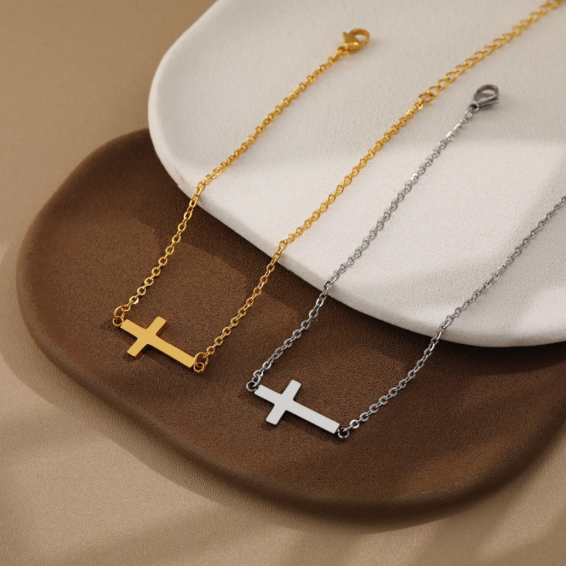 Cross-border Fashion Simple Cross Anklet for Women Summer Barefoot European and American Ins Style Accessories Foot Jewelry