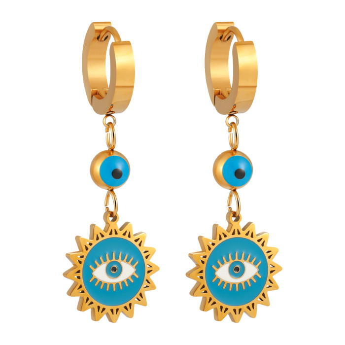 European and American Style Fashion Exotic Demon Eye Earrings Ins Style Niche Design High-end Titanium Steel Ear Jewelry