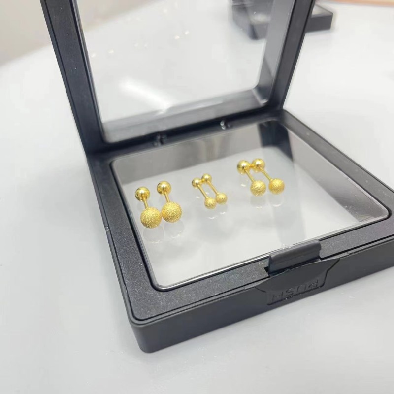 Titanium Steel Mini Simple Earrings Fashion Matte Stud Earrings No Need to Remove While Sleeping Anti-Lost Anti-Scratch Hair Stud Earrings