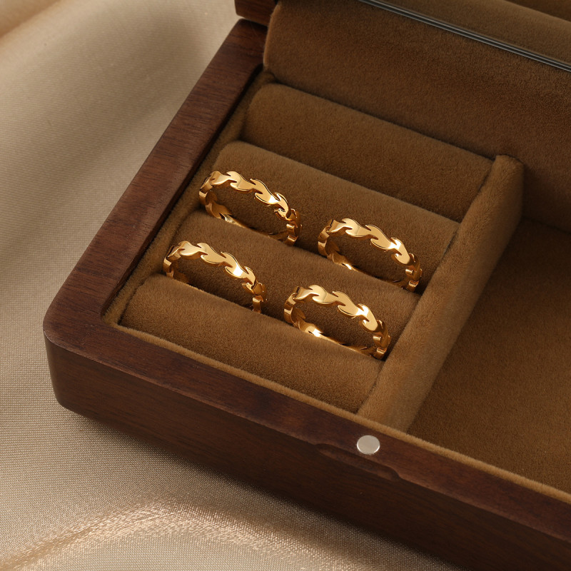 Korean Style INS New Niche Design Gold Wheat Spike Ring for Women Fashionable Personality Index Finger Gold-Plated Titanium Steel Ring
