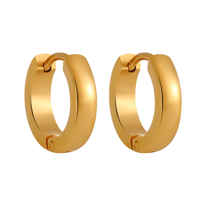 European and American Cross-Border Hot Selling Stainless Steel 3*9 Smooth Curved Earrings Fashionable Personality Simple High-End Titanium Steel Earrings