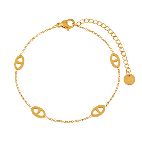 Korean Style Niche Simple New Pig Nose Bracelet for Women Fashionable Personality Versatile Gold-Plated Titanium Steel High-End Jewelry