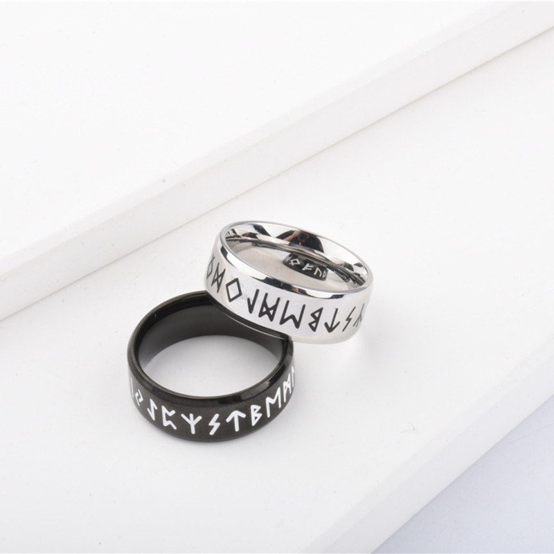 European and American Retro Viking Number Ring INS Minimalist Style Personality Tail Ring Cool Style Trendy Bestselling Popular Ring