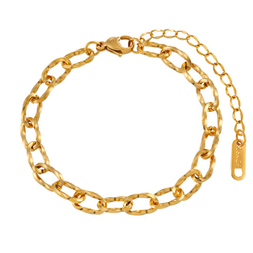 European and American Fashion Simple Elegant Niche 8*11 Twist Chain Bracelet Personality Ins Style High-end Titanium Steel Jewelry