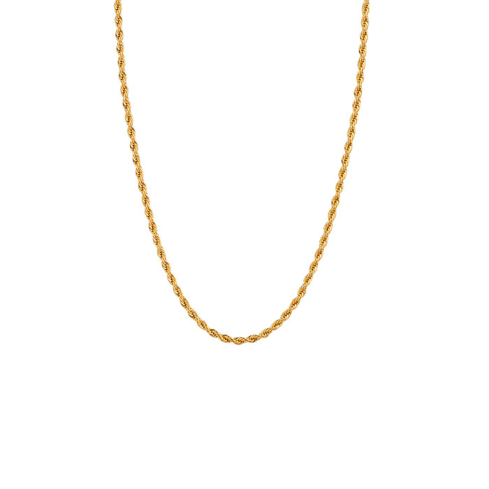 Hot-Selling High-End Square Buckle Titanium Steel Twist Necklace for Women Fashion Personality Minimalist Style Twist...