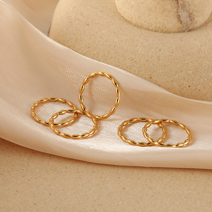 New Product Minimalist Personality Niche Design Rice Bead Chain Ring for Women Fashionable Versatile Index Finger Rin...