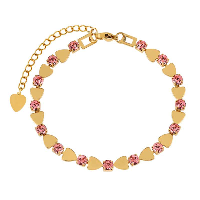 Korean Fashion Niche INS Style Heart-shaped Diamond Bracelet for Women Fashionable Personality Simple Titanium Steel High-end Jewelry