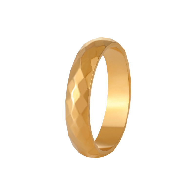 Korean Style Niche Design Simple Rhombus Five-Row Flower Ring Fashionable Personality High-End Titanium Steel Ring