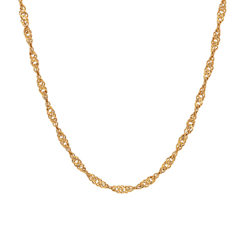 Korean Fashion New Water Ripple Necklace for Women, Unique High-end Gold-plated Titanium Steel Collarbone Chain with Pendant