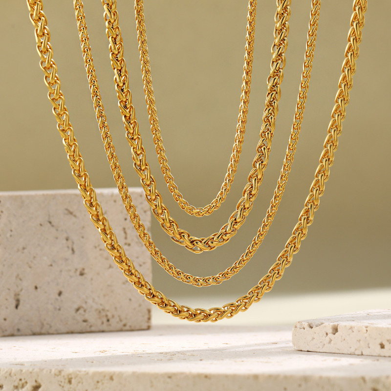 New European and American Style Chopard Dragon Bone Flower Basket Chain Thick Women's Ins Style Fashion Necklace Gold PVD Electroplated Jewelry