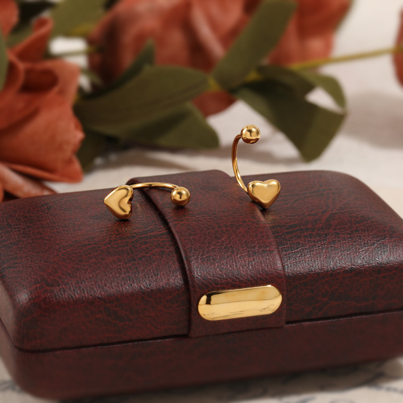 Korean Style Ins Sweet Niche Minimalist Heart U-Shaped Ear Bone Studs Women Fashion Personality High-End Titanium Steel Earrings