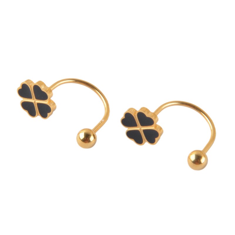 Korean Fashion Four-Leaf Clover Titanium Steel Ear Bone Studs Niche Style Earrings for Women High-End Earrings Wholesale