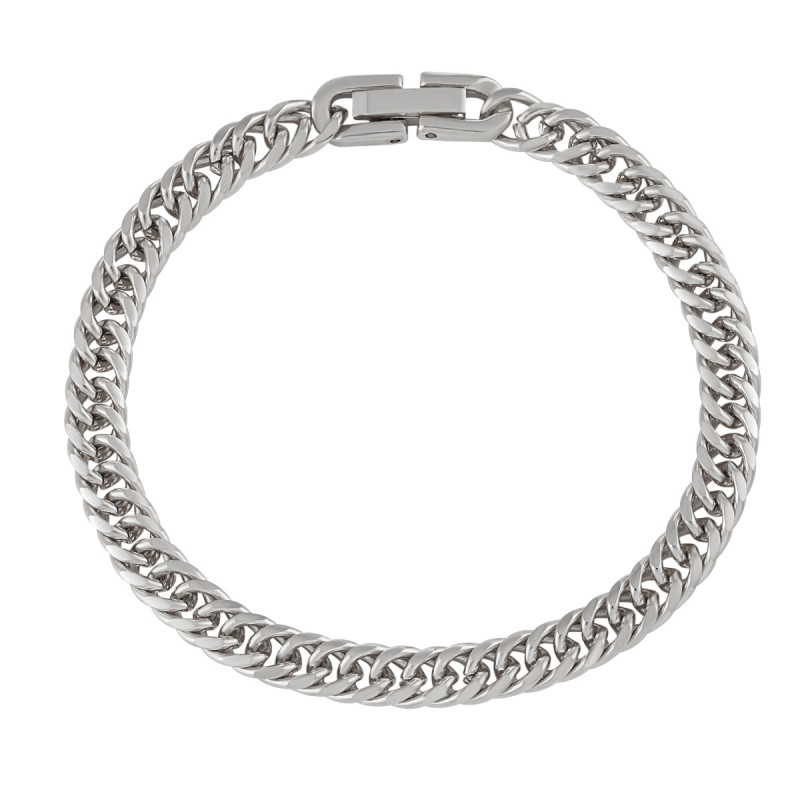 Fashion Niche Cross-Border European and American Round Polished Jewelry Clasp Cuban Chain Titanium Steel Bracelet Punk Personality High-End Hand Jewelry