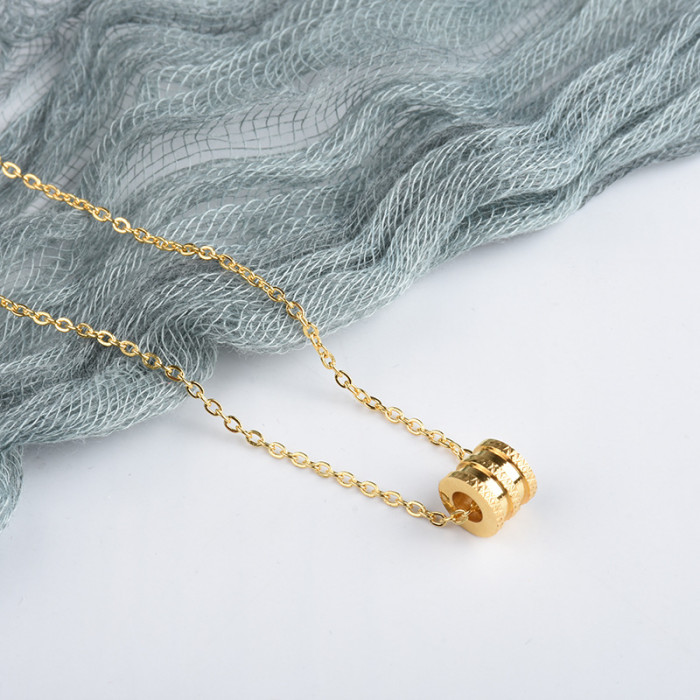 Korean Style Small Waist Necklace Ins Minimalist Style Niche 24K Gold Plated Collarbone Chain Pendant Titanium Steel...